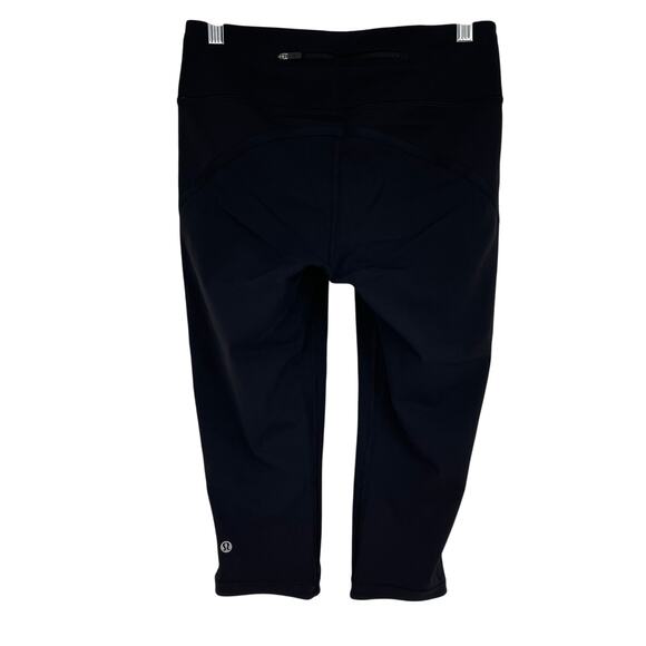 Lululemon Smooth Stride Crop 17” Black Full On Luxtreme Size 6 - Picture 2 of 8